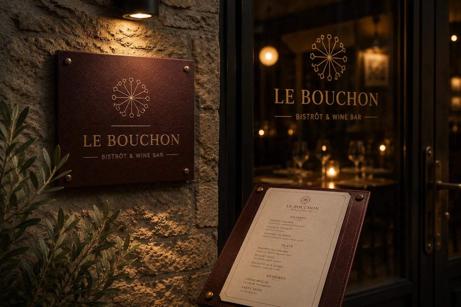 Le Bouchon — detalhe de aplicação visual