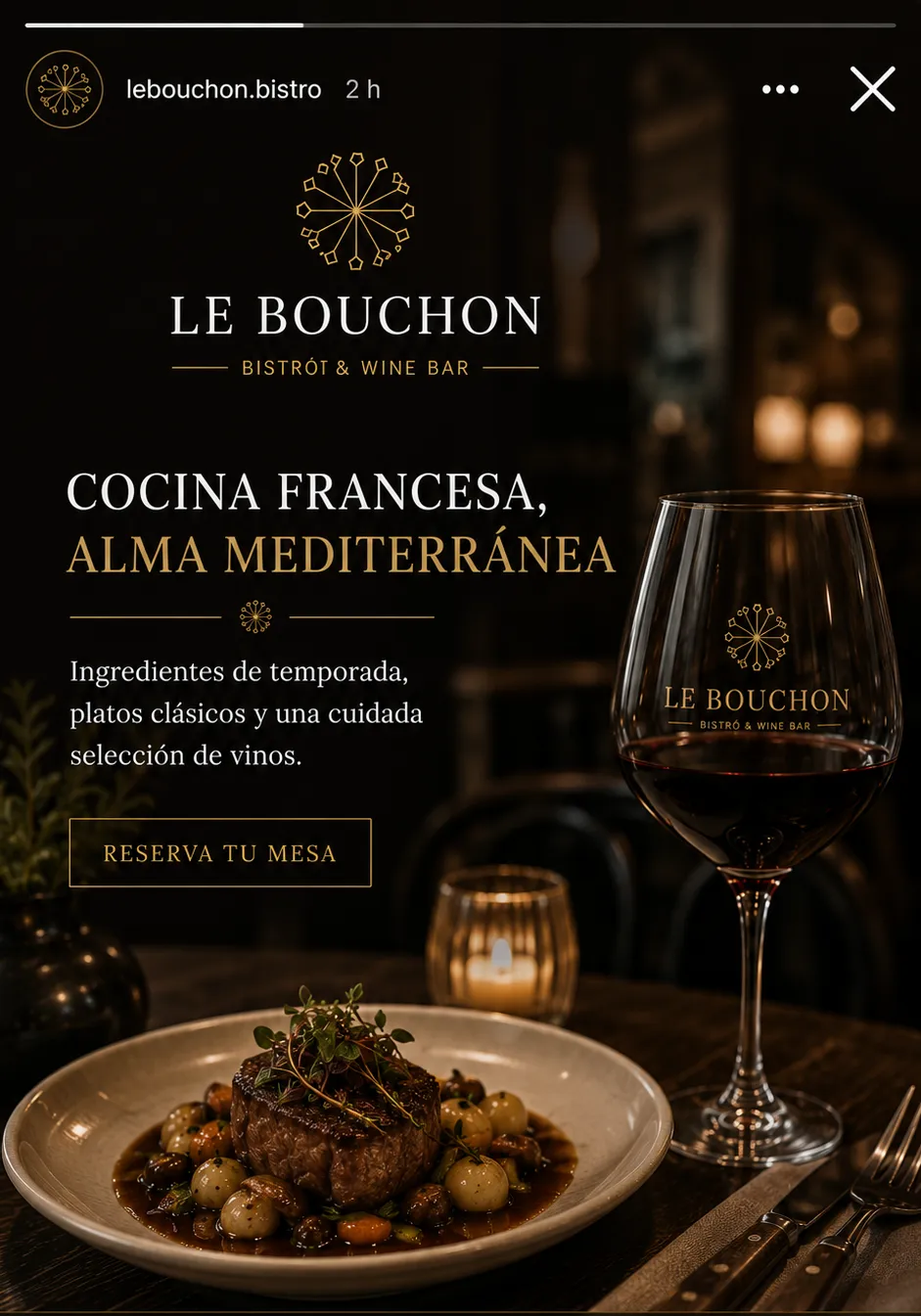Le Bouchon — mockup digital mobile