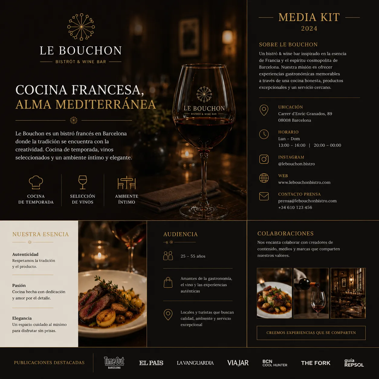 Le Bouchon — mockup de redes sociais