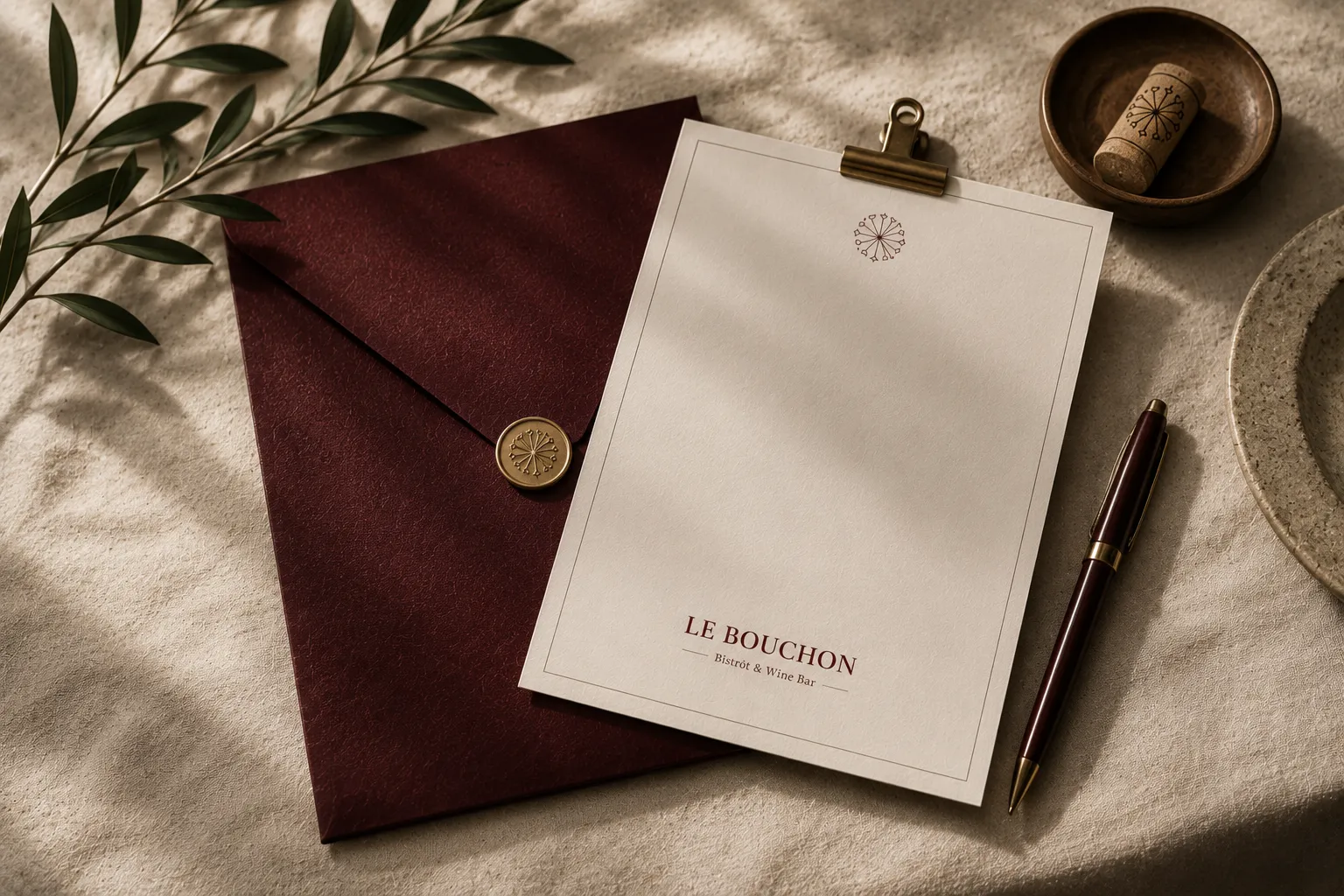 Le Bouchon — mockup secundário de aplicação gráfica 2