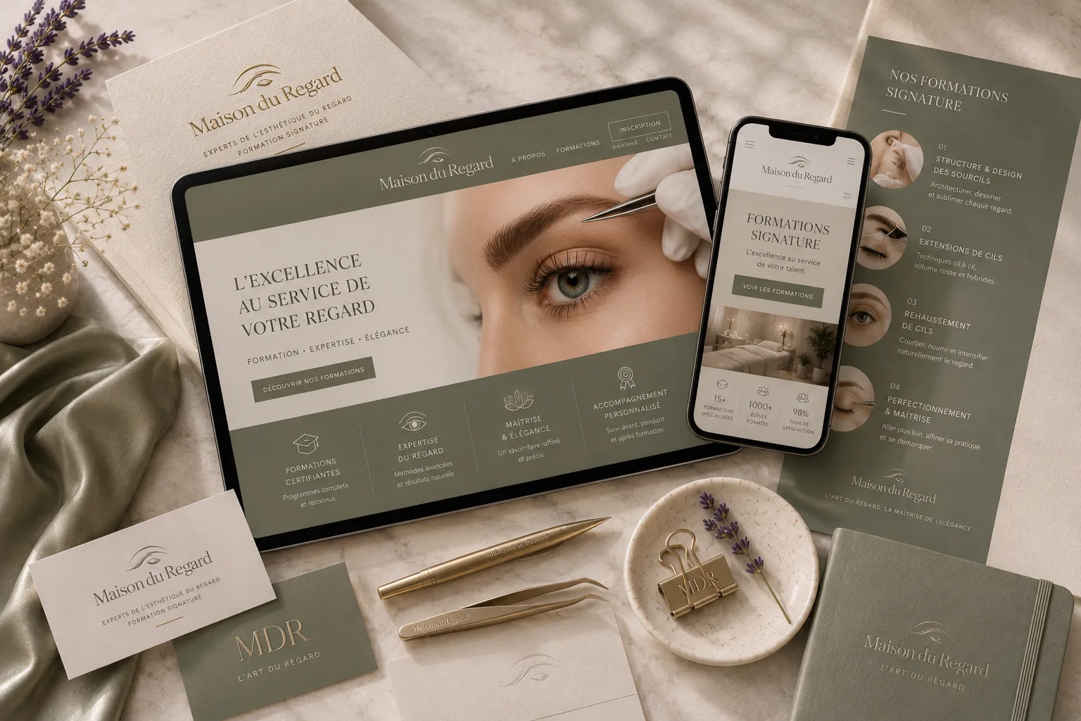 Maison du Regard — mockup digital desktop