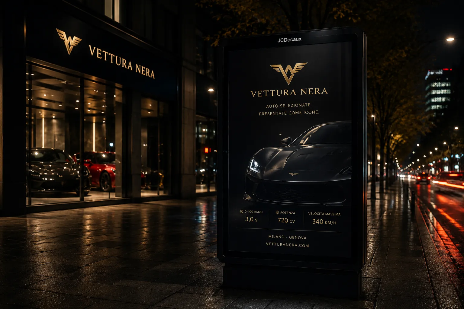 Vettura Nera — mockup secundário de aplicação gráfica 3