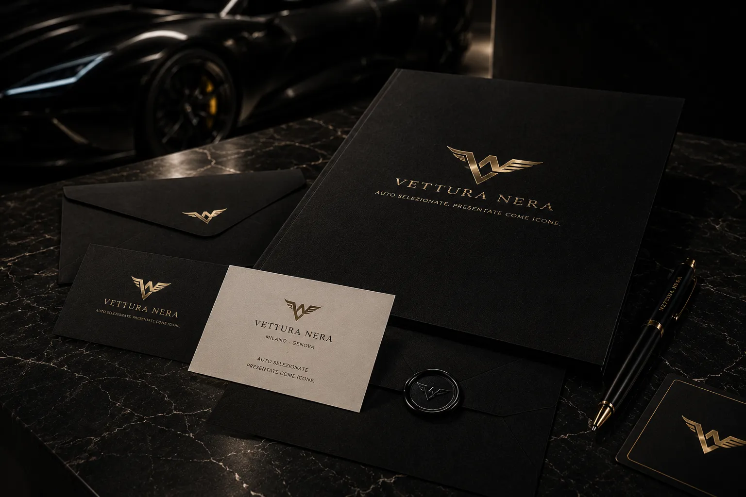 Vettura Nera — mockup secundário de aplicação gráfica 1