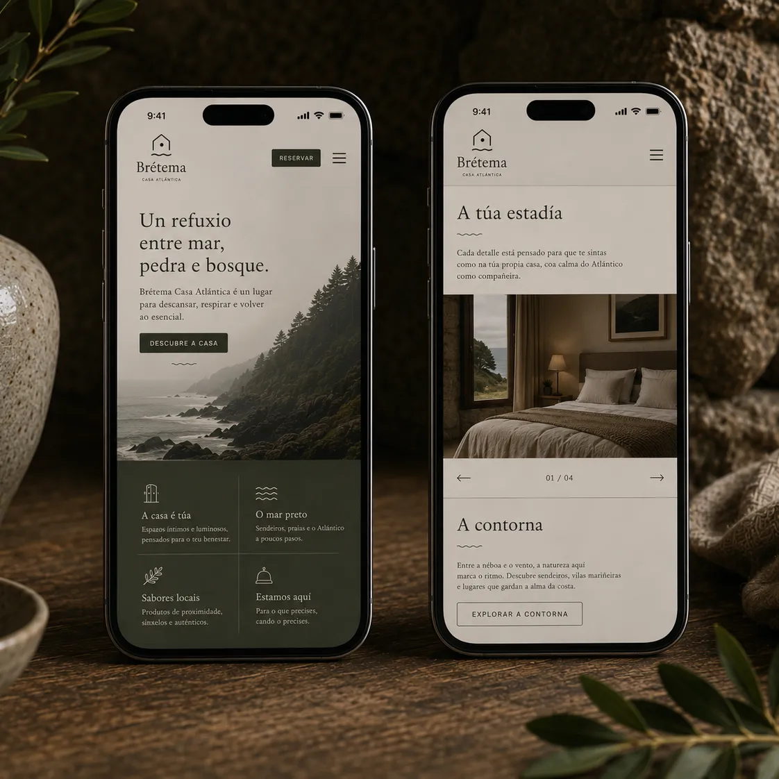 Brétema Casa Atlántica — mockup de redes sociais