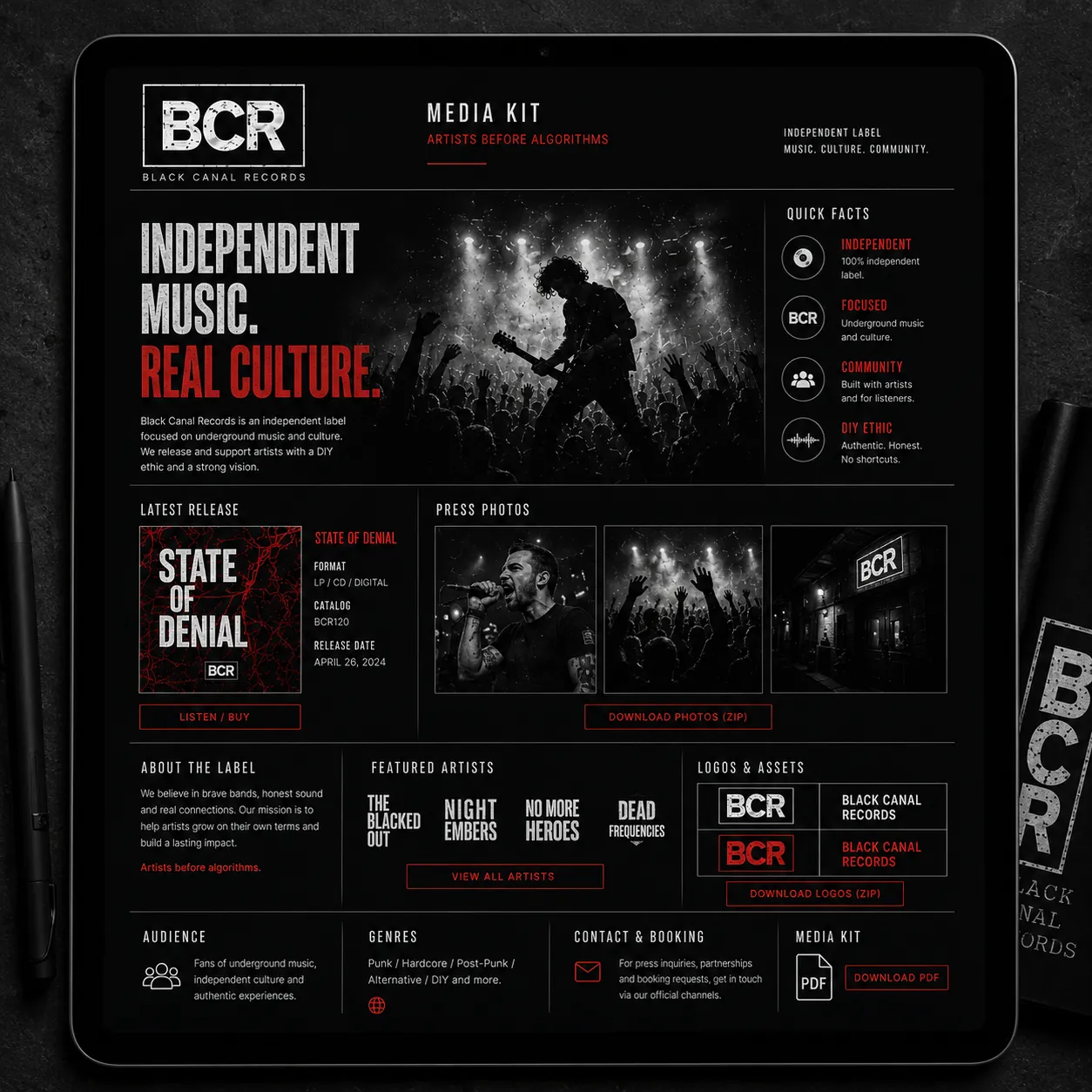 Black Canal Records — social media mockup