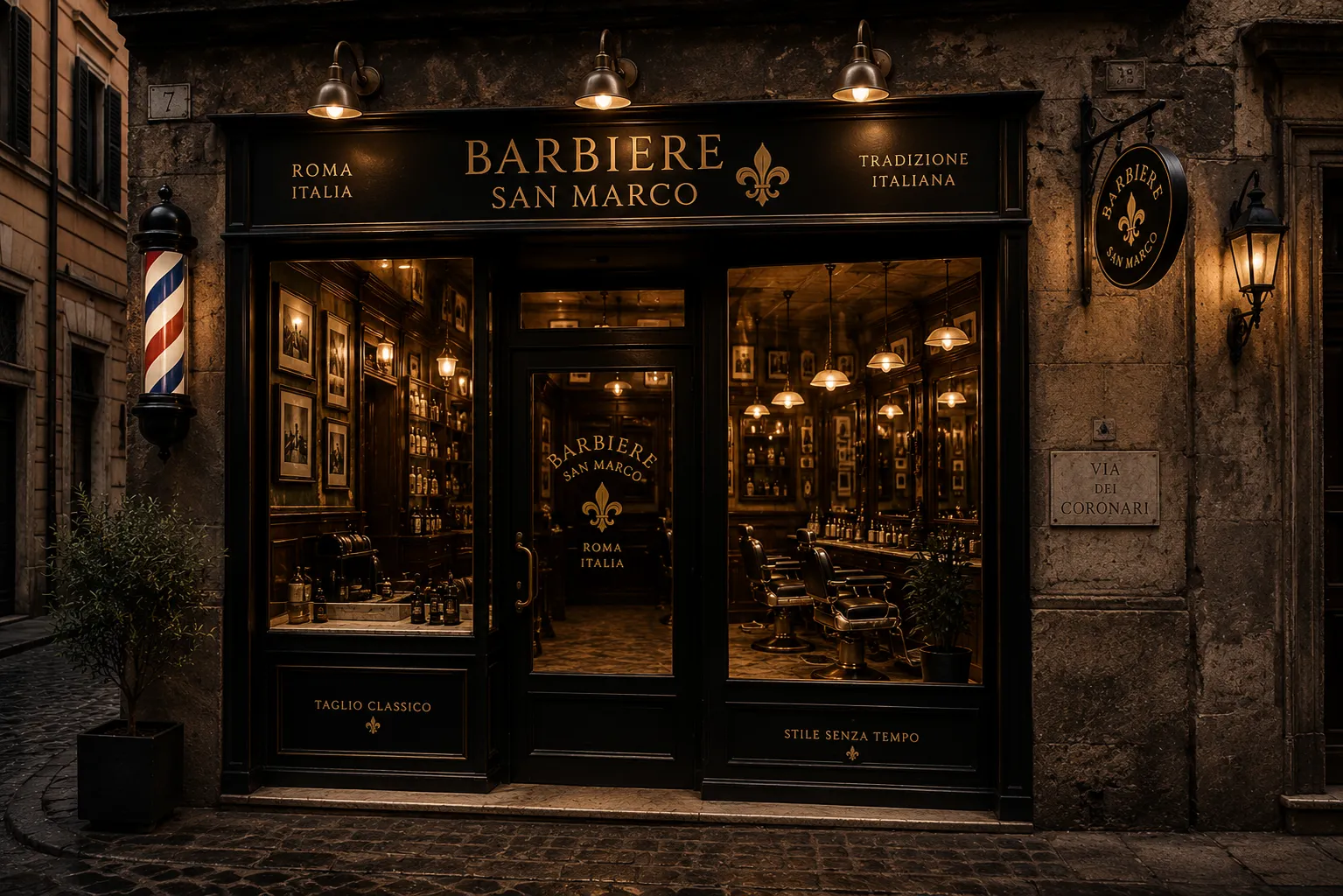 Barbiere San Marco — wide visual application in context
